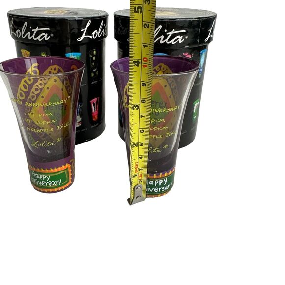 Lolita Party Shots Happy Anniversary Shot GLASS Set Of 2 - Picture 6 of 7